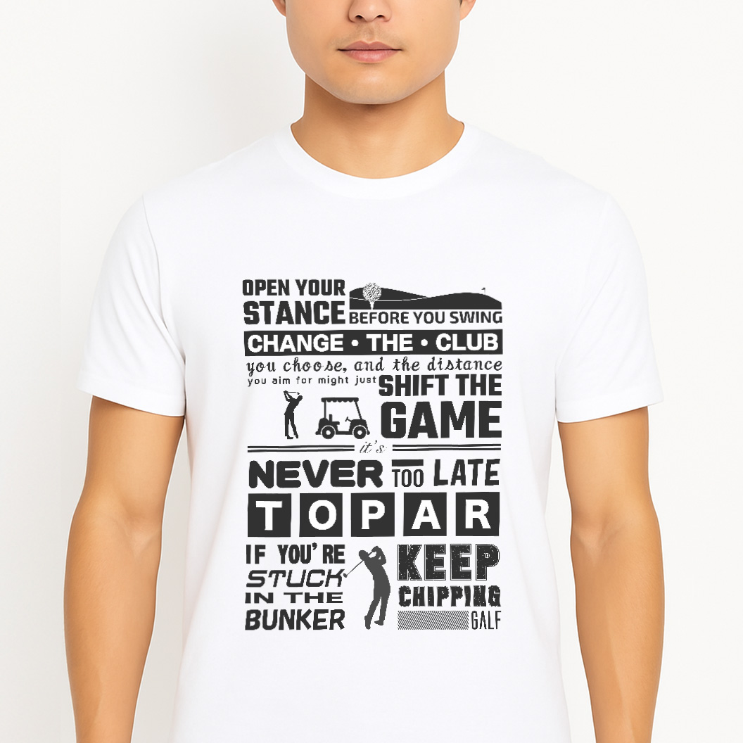 ゴルフアドバイスプリントTシャツ ホワイト