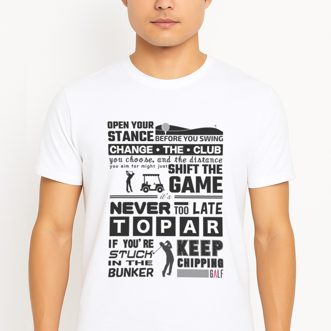 ゴルフアドバイスプリントTシャツ ホワイト | カラーGALFロゴ