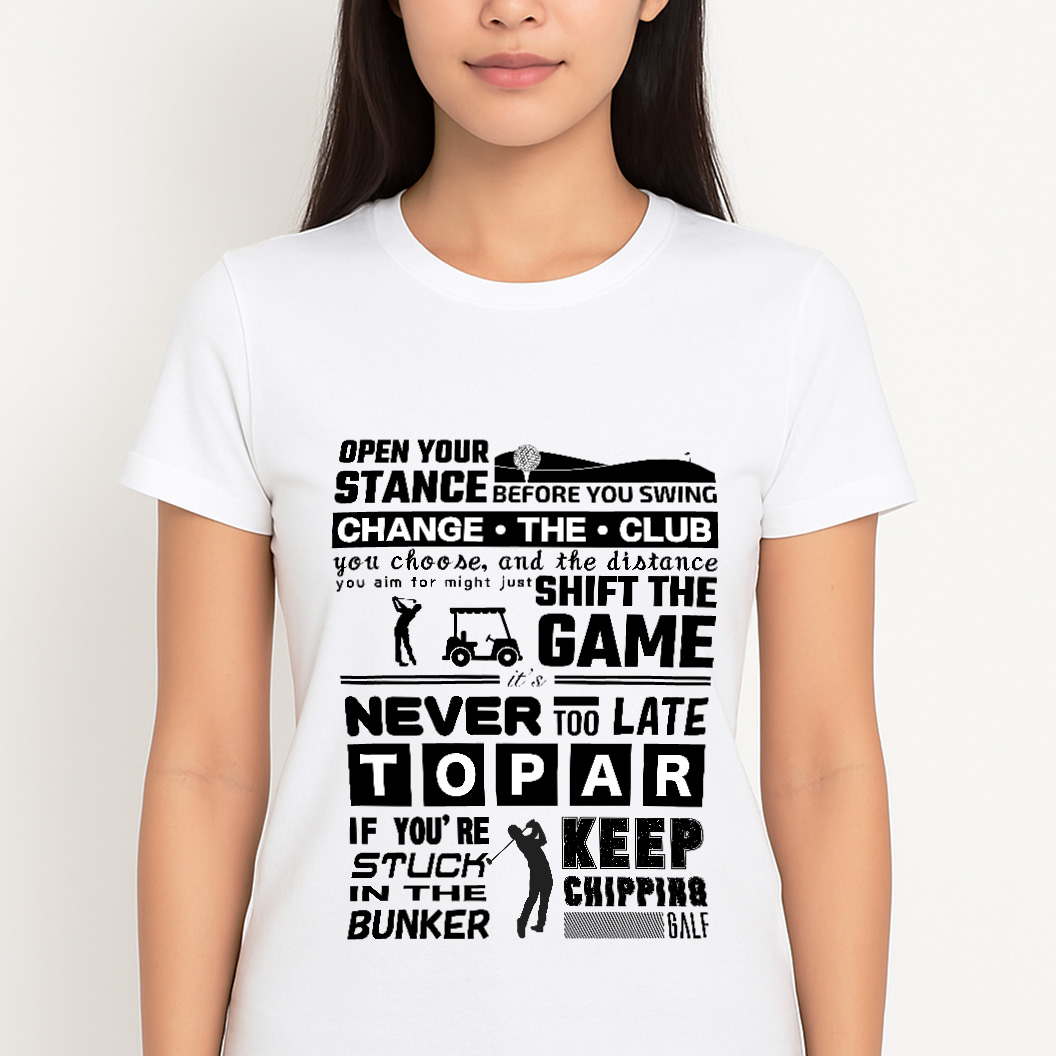 レディース ゴルフアドバイスプリントTシャツ ホワイト