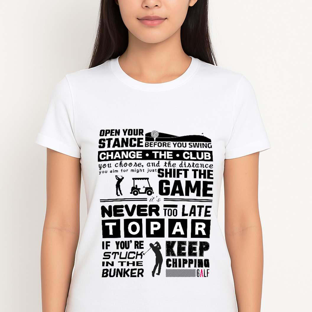 レディース ゴルフアドバイスプリントTシャツ ホワイト